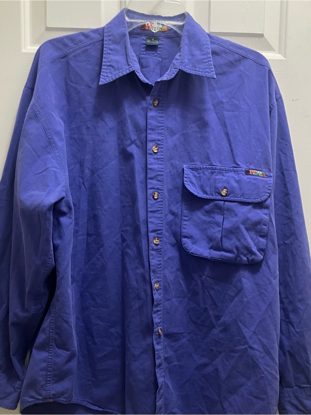 Cutter And Buck Size Medium Blue Long Sleeve Button Up